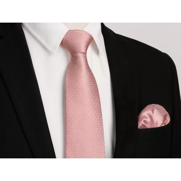 HISDERN Ties for Men Solid Houndstooth Neckties Handkerchief Formal Business Tie &amp; Pocket Square Set Wedding Party