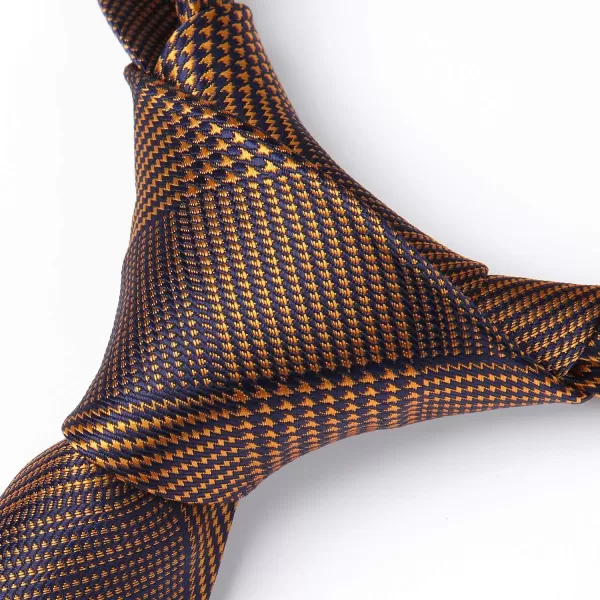 HISDERN Ties for Men Solid Houndstooth Neckties Handkerchief Formal Business Tie &amp; Pocket Square Set Wedding Party