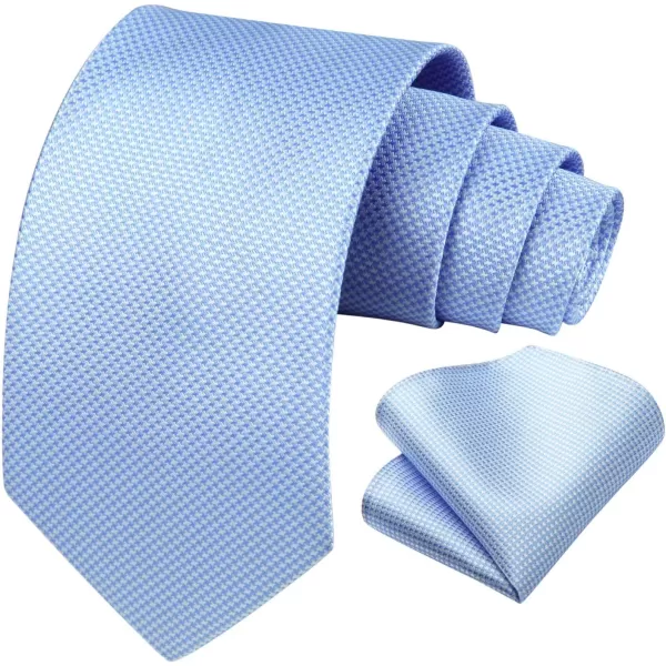 HISDERN Ties for Men Solid Houndstooth Neckties Handkerchief Formal Business Tie &amp; Pocket Square Set Wedding Party