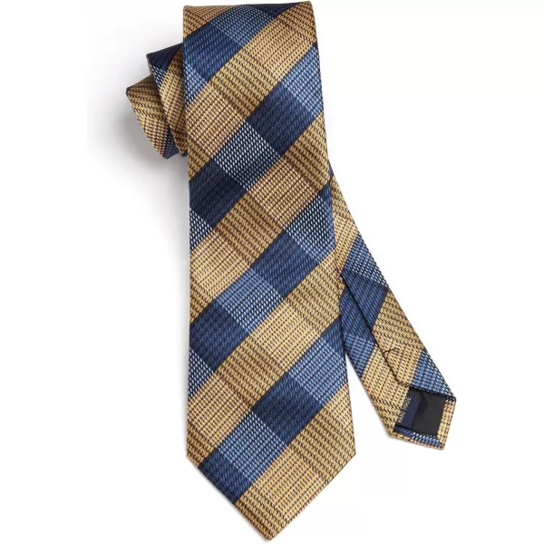 HISDERN Ties for Men Solid Houndstooth Neckties Handkerchief Formal Business Tie &amp; Pocket Square Set Wedding Party