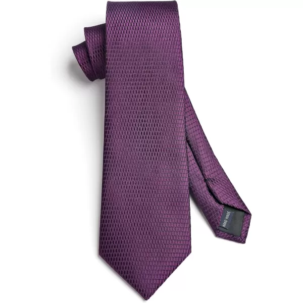 HISDERN Ties for Men Solid Houndstooth Neckties Handkerchief Formal Business Tie &amp; Pocket Square Set Wedding Party