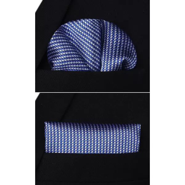 HISDERN Ties for Men Solid Houndstooth Neckties Handkerchief Formal Business Tie &amp; Pocket Square Set Wedding Party