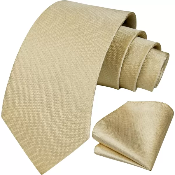 HISDERN Ties for Men Solid Houndstooth Neckties Handkerchief Formal Business Tie &amp; Pocket Square Set Wedding Party