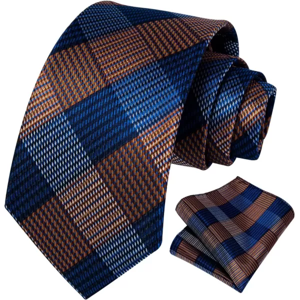 HISDERN Ties for Men Solid Houndstooth Neckties Handkerchief Formal Business Tie &amp; Pocket Square Set Wedding Party