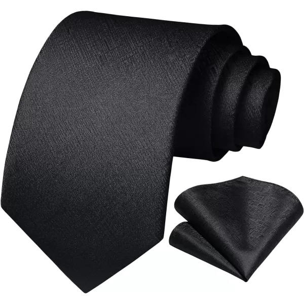 HISDERN Ties for Men Solid Houndstooth Neckties Handkerchief Formal Business Tie &amp; Pocket Square Set Wedding Party