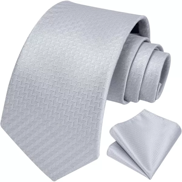 HISDERN Ties for Men Solid Houndstooth Neckties Handkerchief Formal Business Tie &amp; Pocket Square Set Wedding Party