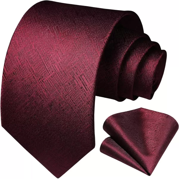 HISDERN Ties for Men Solid Houndstooth Neckties Handkerchief Formal Business Tie &amp; Pocket Square Set Wedding Party