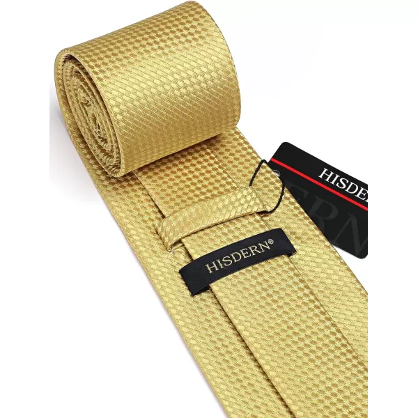 HISDERN Ties for Men Solid Houndstooth Neckties Handkerchief Formal Business Tie &amp; Pocket Square Set Wedding Party
