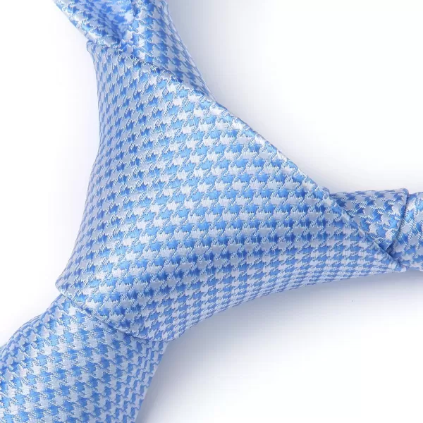HISDERN Ties for Men Solid Houndstooth Neckties Handkerchief Formal Business Tie &amp; Pocket Square Set Wedding Party
