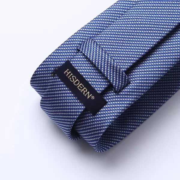 HISDERN Ties for Men Solid Houndstooth Neckties Handkerchief Formal Business Tie &amp; Pocket Square Set Wedding Party