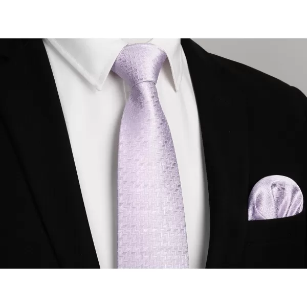 HISDERN Ties for Men Solid Houndstooth Neckties Handkerchief Formal Business Tie &amp; Pocket Square Set Wedding Party