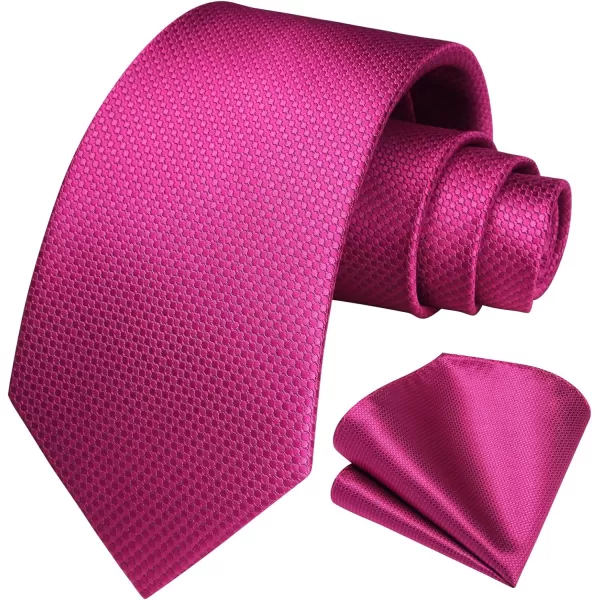 HISDERN Ties for Men Solid Houndstooth Neckties Handkerchief Formal Business Tie &amp; Pocket Square Set Wedding Party