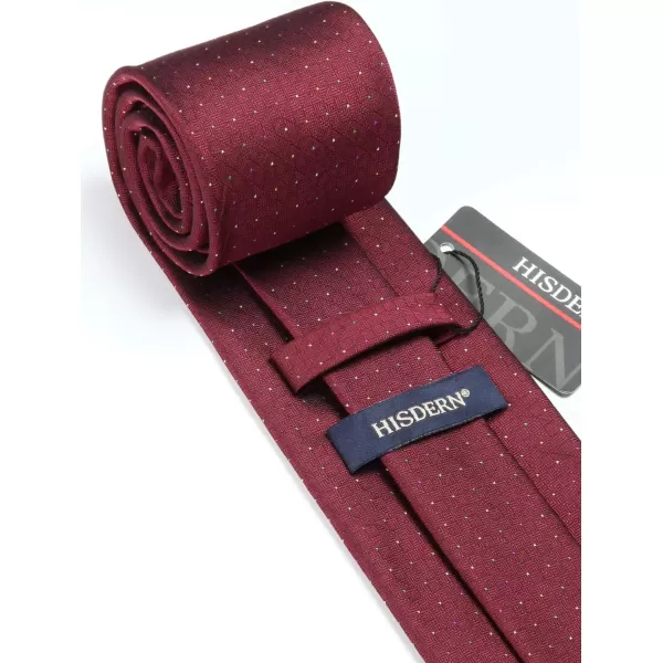 HISDERN Ties for Men Solid Houndstooth Neckties Handkerchief Formal Business Tie &amp; Pocket Square Set Wedding Party