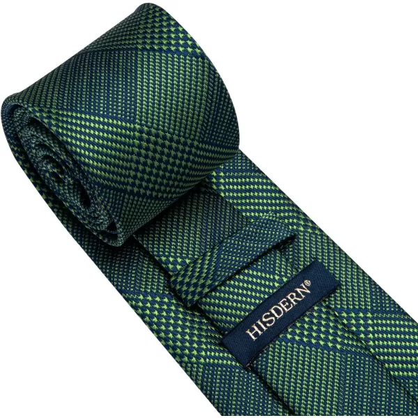 HISDERN Ties for Men Solid Houndstooth Neckties Handkerchief Formal Business Tie &amp; Pocket Square Set Wedding Party