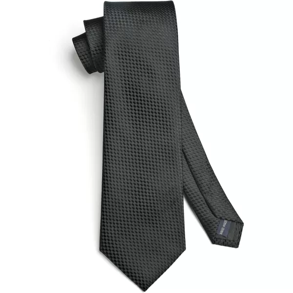 HISDERN Ties for Men Solid Houndstooth Neckties Handkerchief Formal Business Tie &amp; Pocket Square Set Wedding Party