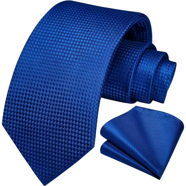 HISDERN Ties for Men Solid Houndstooth Neckties Handkerchief Formal Business Tie &amp; Pocket Square Set Wedding Party