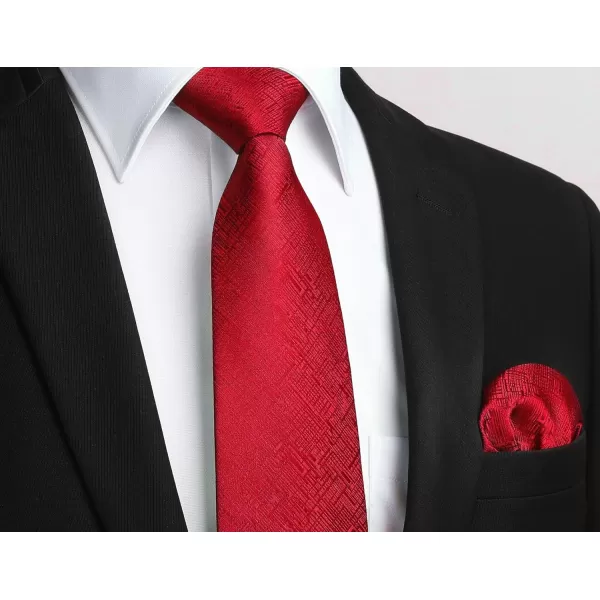 HISDERN Ties for Men Solid Houndstooth Neckties Handkerchief Formal Business Tie &amp; Pocket Square Set Wedding Party
