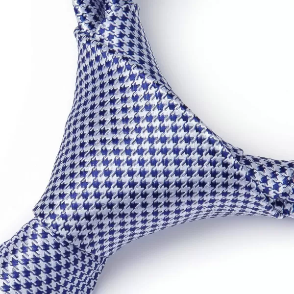 HISDERN Ties for Men Solid Houndstooth Neckties Handkerchief Formal Business Tie &amp; Pocket Square Set Wedding Party