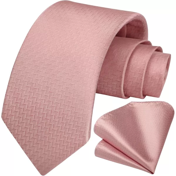HISDERN Ties for Men Solid Houndstooth Neckties Handkerchief Formal Business Tie &amp; Pocket Square Set Wedding Party