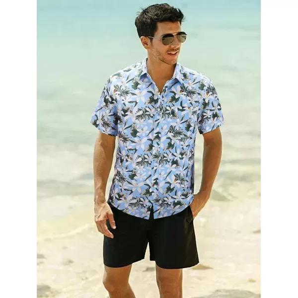 Hawaiian Shirt for Men Short Sleeve Button Down Shirt Men Casual Summer Tropical Beach Aloha Shirts for Men Hawaii Party)