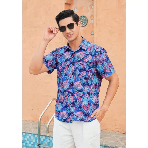 Hawaiian Shirt for Men Short Sleeve Button Down Shirt Men Casual Summer Tropical Beach Aloha Shirts for Men Hawaii Party)