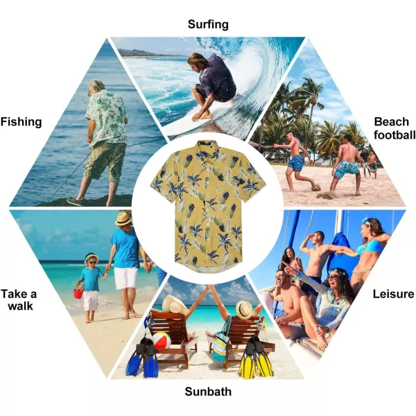 Hawaiian Shirt for Men Short Sleeve Button Down Shirt Men Casual Summer Tropical Beach Aloha Shirts for Men Hawaii Party