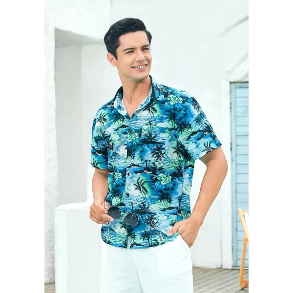 Hawaiian Shirt for Men Short Sleeve Button Down Shirt Men Casual Summer Tropical Beach Aloha Shirts for Men Hawaii Party)