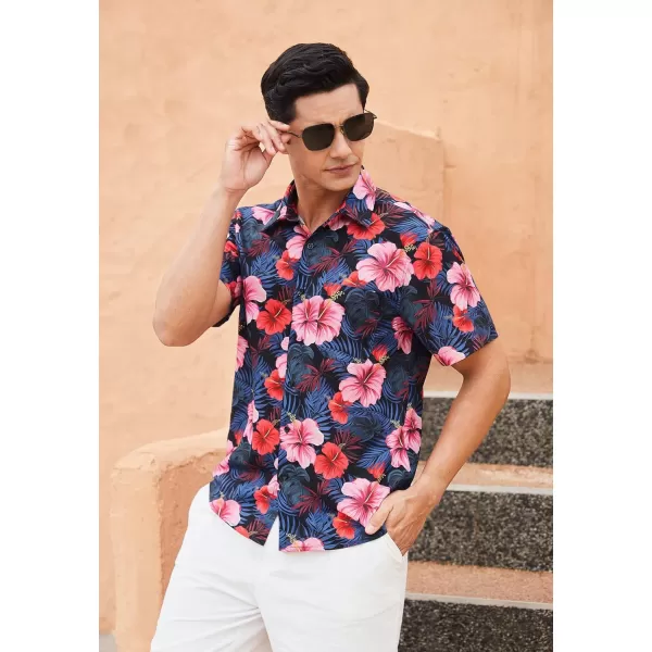 Hawaiian Shirt for Men Short Sleeve Button Down Shirt Men Casual Summer Tropical Beach Aloha Shirts for Men Hawaii Party)