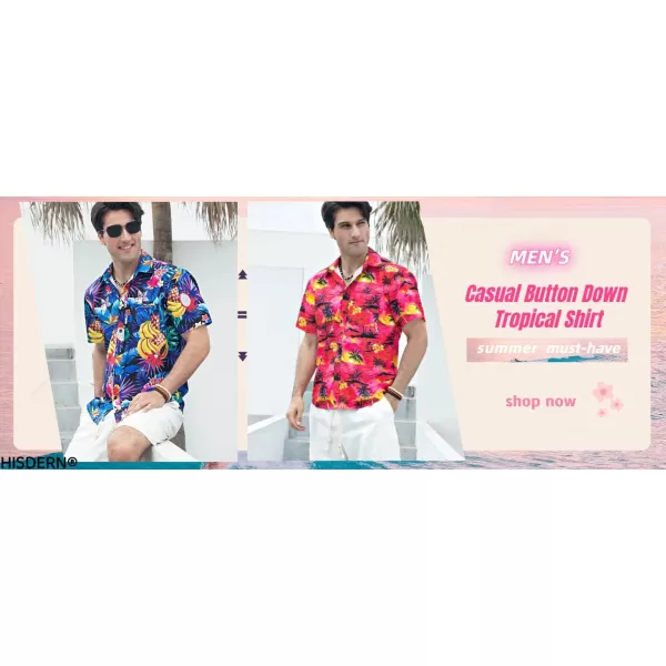 Hawaiian Shirt for Men Short Sleeve Button Down Shirt Men Casual Summer Tropical Beach Aloha Shirts for Men Hawaii Party