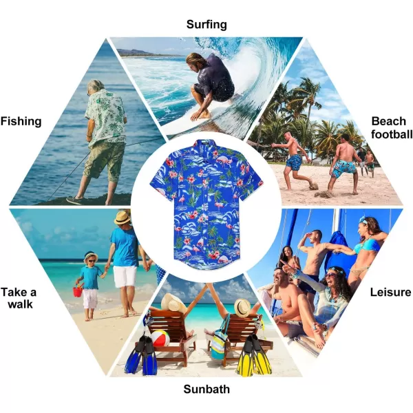 Hawaiian Shirt for Men Short Sleeve Button Down Shirt Men Casual Summer Tropical Beach Aloha Shirts for Men Hawaii Party