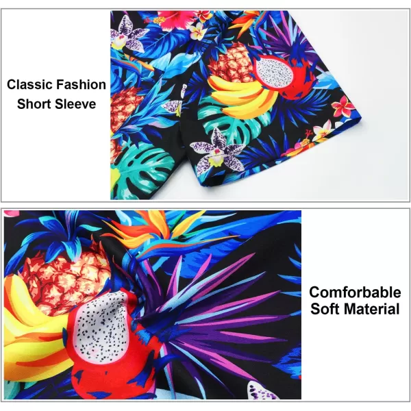 Hawaiian Shirt for Men Short Sleeve Button Down Shirt Men Casual Summer Tropical Beach Aloha Shirts for Men Hawaii Party