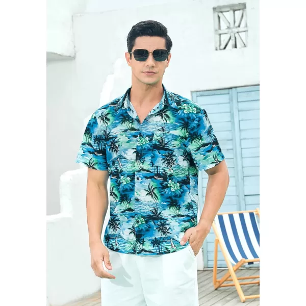Hawaiian Shirt for Men Short Sleeve Button Down Shirt Men Casual Summer Tropical Beach Aloha Shirts for Men Hawaii Party)