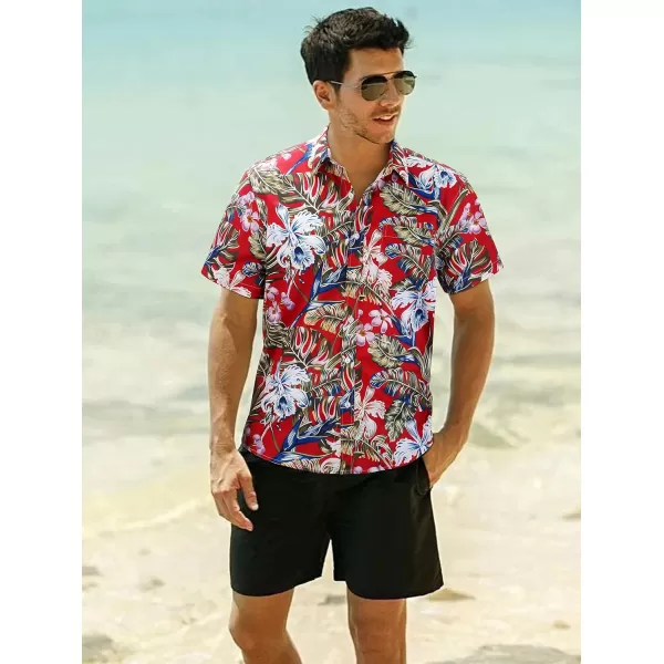 Hawaiian Shirt for Men Short Sleeve Button Down Shirt Men Casual Summer Tropical Beach Aloha Shirts for Men Hawaii Party