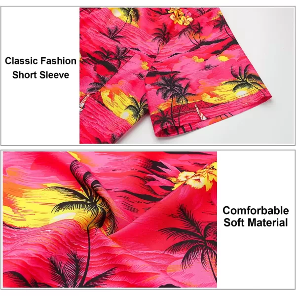 Hawaiian Shirt for Men Short Sleeve Button Down Shirt Men Casual Summer Tropical Beach Aloha Shirts for Men Hawaii Party
