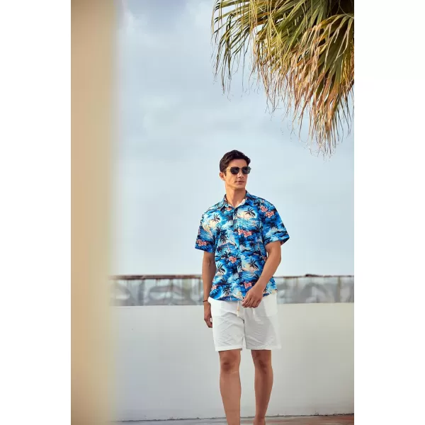 Hawaiian Shirt for Men Short Sleeve Button Down Shirt Men Casual Summer Tropical Beach Aloha Shirts for Men Hawaii Party)