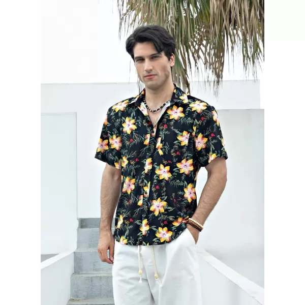 Hawaiian Shirt for Men Short Sleeve Button Down Shirt Men Casual Summer Tropical Beach Aloha Shirts for Men Hawaii Party)
