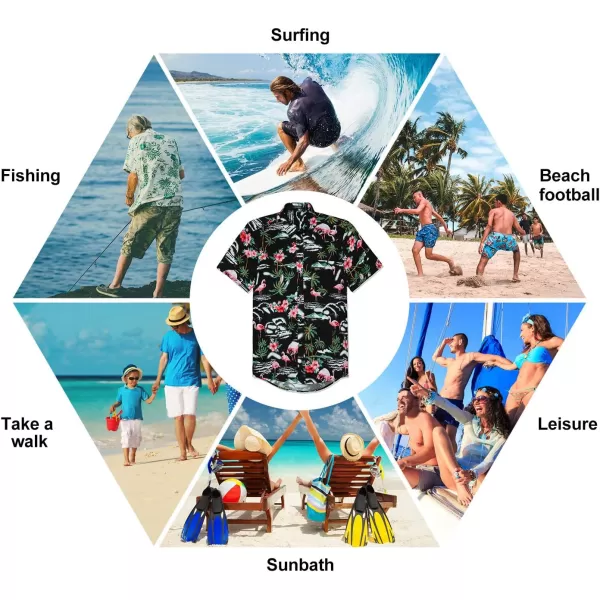 Hawaiian Shirt for Men Short Sleeve Button Down Shirt Men Casual Summer Tropical Beach Aloha Shirts for Men Hawaii Party