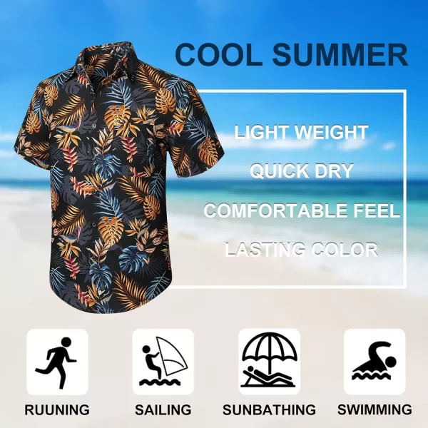 Hawaiian Shirt for Men Short Sleeve Button Down Shirt Men Casual Summer Tropical Beach Aloha Shirts for Men Hawaii Party)