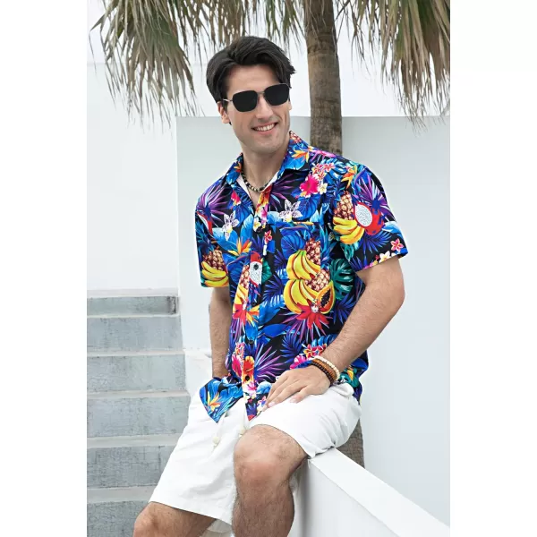 Hawaiian Shirt for Men Short Sleeve Button Down Shirt Men Casual Summer Tropical Beach Aloha Shirts for Men Hawaii Party