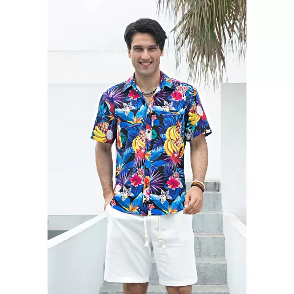 Hawaiian Shirt for Men Short Sleeve Button Down Shirt Men Casual Summer Tropical Beach Aloha Shirts for Men Hawaii Party