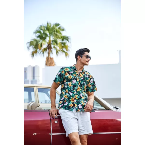 Hawaiian Shirt for Men Short Sleeve Button Down Shirt Men Casual Summer Tropical Beach Aloha Shirts for Men Hawaii Party)
