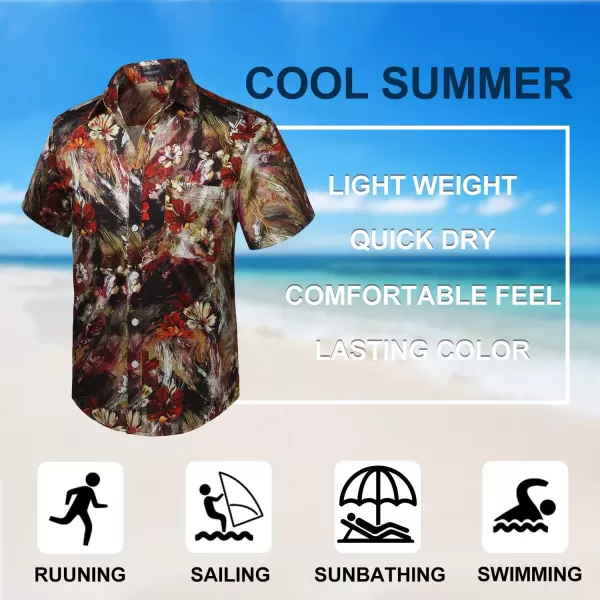 Hawaiian Shirt for Men Short Sleeve Button Down Shirt Men Casual Summer Tropical Beach Aloha Shirts for Men Hawaii Party