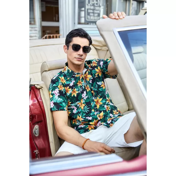 Hawaiian Shirt for Men Short Sleeve Button Down Shirt Men Casual Summer Tropical Beach Aloha Shirts for Men Hawaii Party)