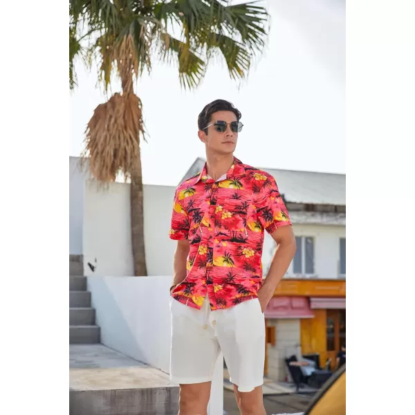 Hawaiian Shirt for Men Short Sleeve Button Down Shirt Men Casual Summer Tropical Beach Aloha Shirts for Men Hawaii Party