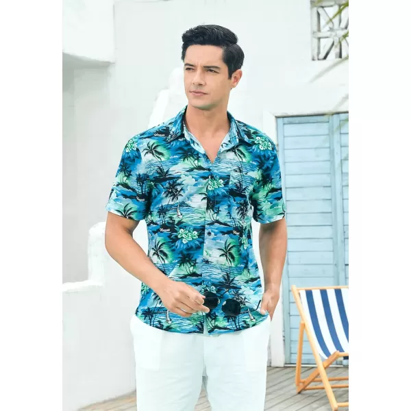 Hawaiian Shirt for Men Short Sleeve Button Down Shirt Men Casual Summer Tropical Beach Aloha Shirts for Men Hawaii Party)