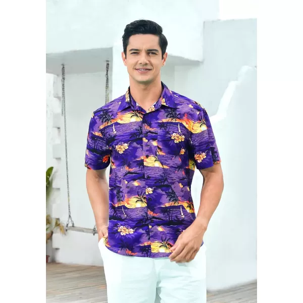 Hawaiian Shirt for Men Short Sleeve Button Down Shirt Men Casual Summer Tropical Beach Aloha Shirts for Men Hawaii Party)