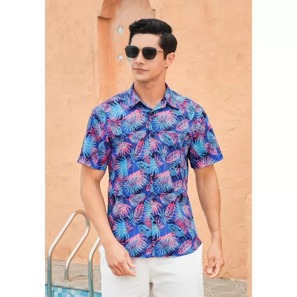 Hawaiian Shirt for Men Short Sleeve Button Down Shirt Men Casual Summer Tropical Beach Aloha Shirts for Men Hawaii Party)