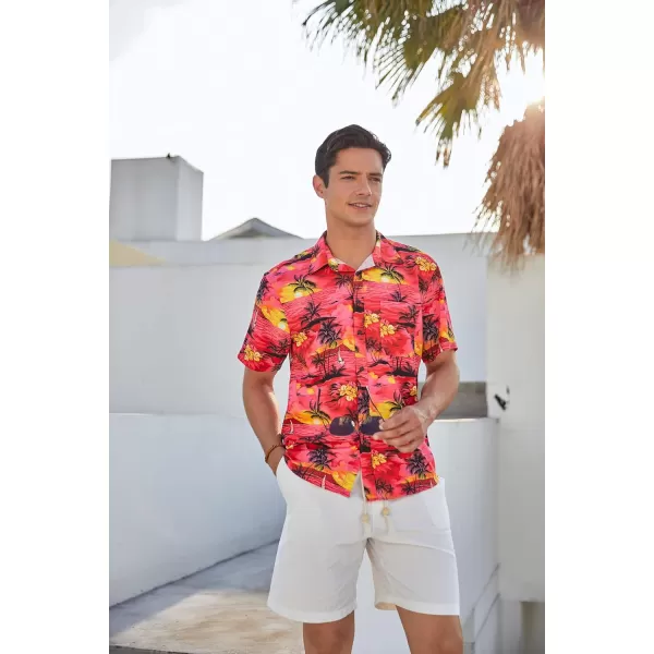Hawaiian Shirt for Men Short Sleeve Button Down Shirt Men Casual Summer Tropical Beach Aloha Shirts for Men Hawaii Party