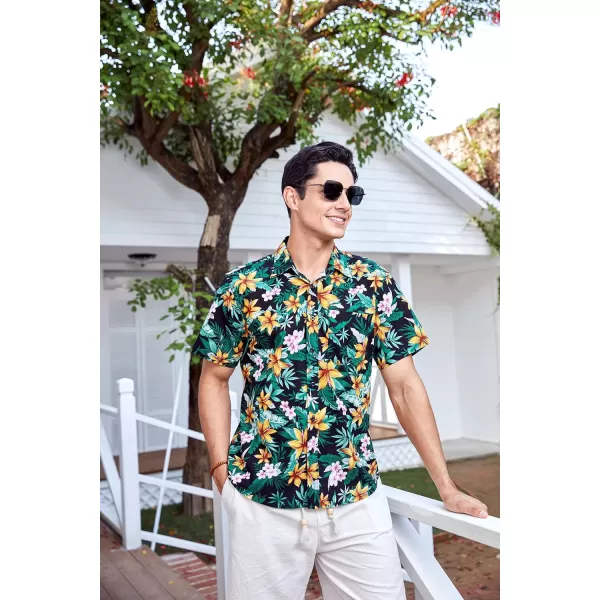 Hawaiian Shirt for Men Short Sleeve Button Down Shirt Men Casual Summer Tropical Beach Aloha Shirts for Men Hawaii Party)