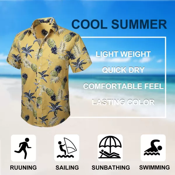 Hawaiian Shirt for Men Short Sleeve Button Down Shirt Men Casual Summer Tropical Beach Aloha Shirts for Men Hawaii Party